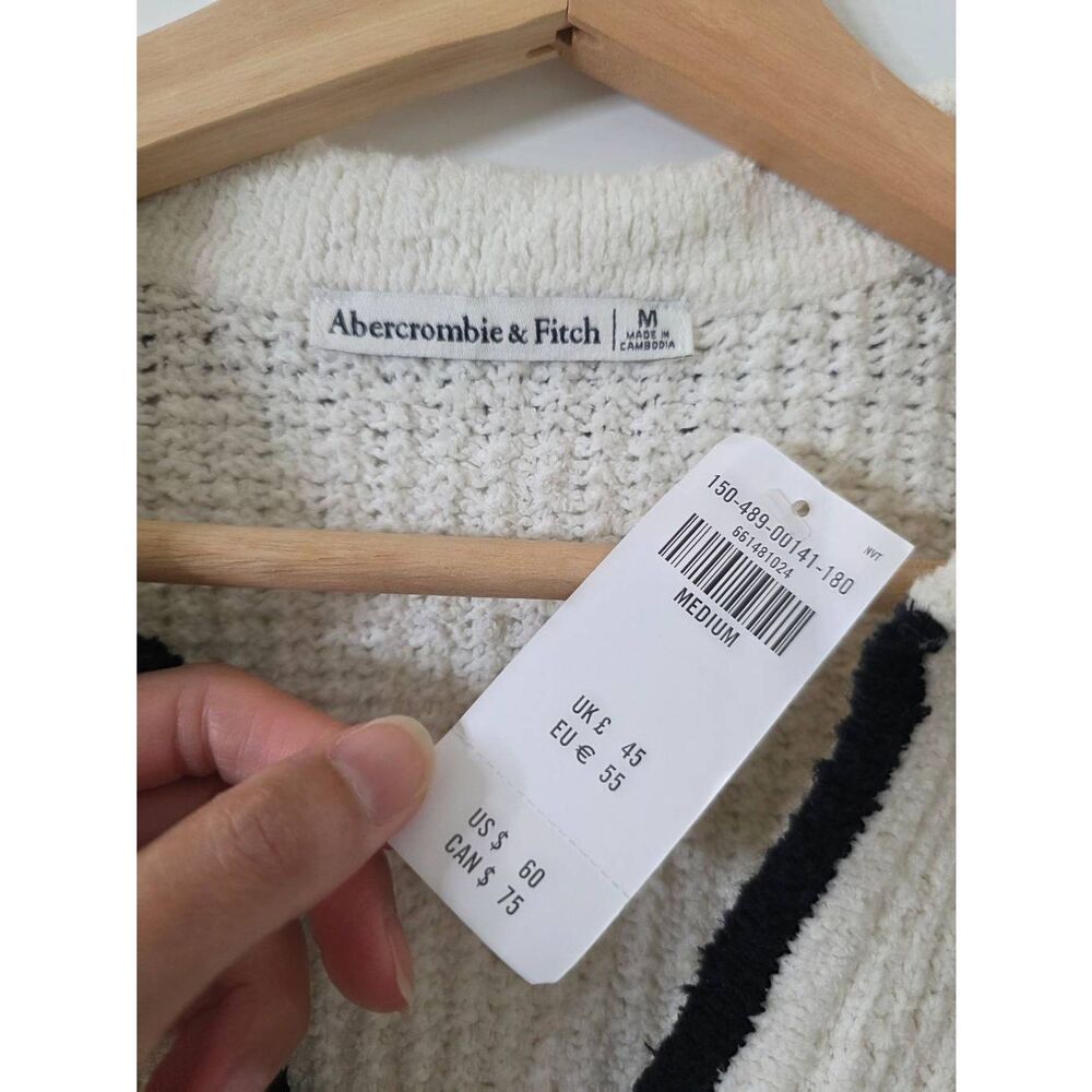 Abercrombie and fitch Short Sleeve Crochet-style Polo Cardigan M NWT - Picture 10 of 11